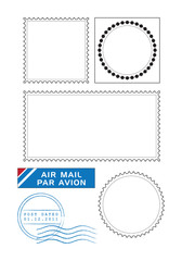 Postal stamps template vector