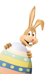 bunny behind egg corner