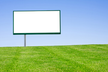 billboard on green field