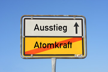 Obraz premium Schild Ausstieg keine Atomkraft 
