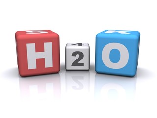 kids block alphabet. water. H2O