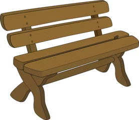 Wandaufkleber wooden bench © liusa