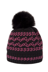 Knitted cap with a pompon