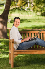 Young woman working on her laptop