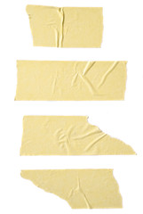 Strips of masking tape isolated on white background.