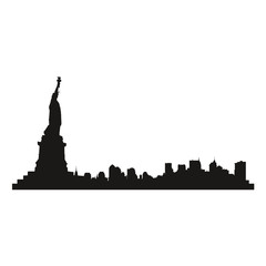 Obraz premium Vector shadow illustration city new york