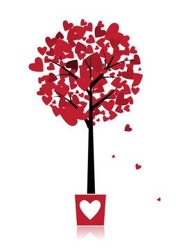 Tree of love in pot for your design