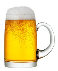 glass of beer on a white background