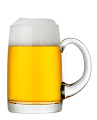 glass of beer on a white background
