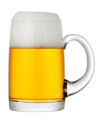 glass of beer on a white background