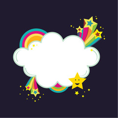 Starburst rainbow cloud banner