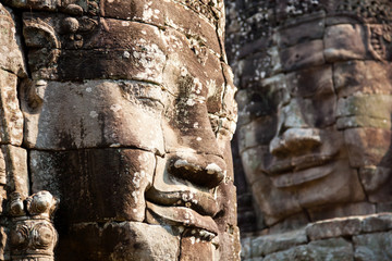 smiling face at Bayon temple, Angkor Wat, Cambodia