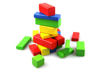 Obraz premium Wooden building blocks
