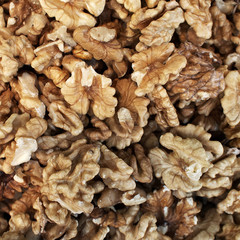 peeled walnuts closeup, natural background