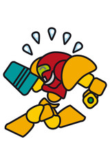 guerrier futuriste qui court