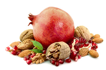 Fetus of a pomegranate and nuts