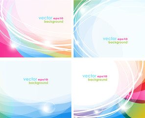 Set of four wavy backgrounds - eps10