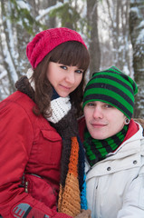 Fototapeta premium happy young couple on a walk