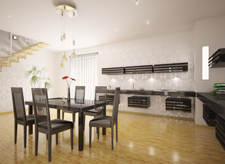 Moderne Küche interior 3d render