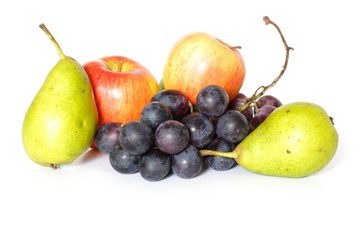 Naklejka na ściany i meble Owoce (jabłka, gruszki, winogrona)