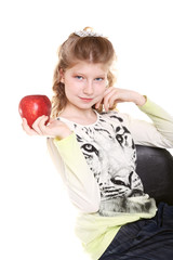 Girl and apple