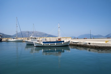 Fototapeta premium Fishing Boat at Sami on the island of Kephalonia Greece