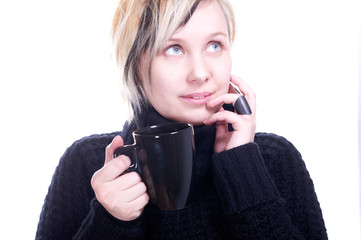 Young women with cup