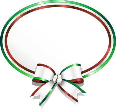 Italia Coccarda Stemma con Fiocco-Italy Badge and Bow-Vector