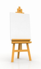Holz Staffelei mit Blanko Leinwand 01