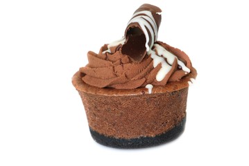 Chocolate cupcake isolated
