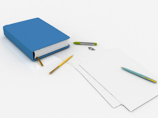 pen with notebook and