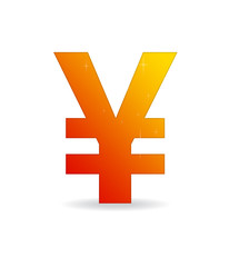 Obraz premium Orange Yen Sign