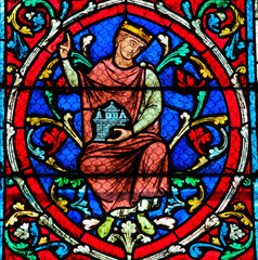 Fototapeta premium Ancestor of Jesus Christ on Tree of Jesse in Notre Dame in Paris