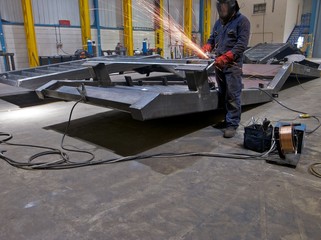 Grinding in engineering workshop