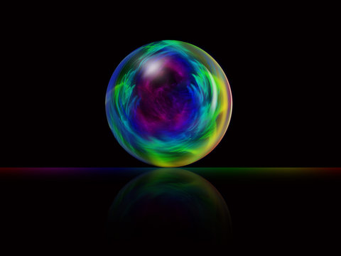 bulles avec reflets muticolor