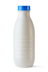 Plastic bottle with blue lid for dairy foods - 30781232