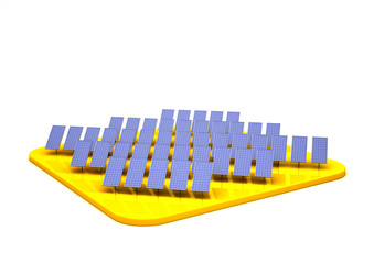Fototapeta premium 3D Solarkraftwerk