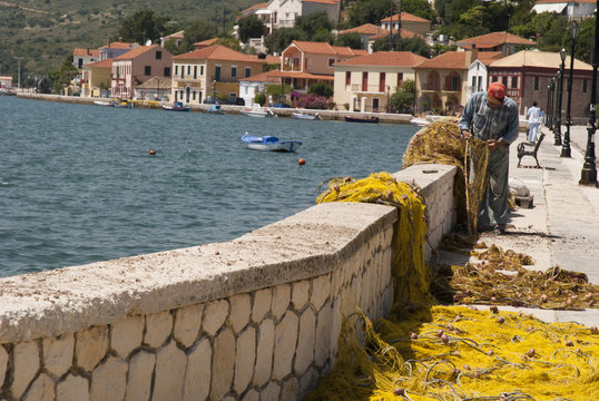 Vathi on the Island of Ithaka in Greece