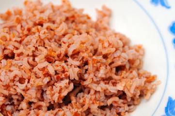 Healthy red unpolished rice