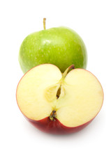 Green And Red Apples Isolated on White Background