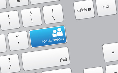 Keyboard with Social Media Icon