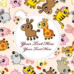 cartoon animal card