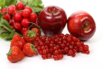 Fruits and vegetables, with shallow focus