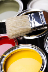 Paints and brushe