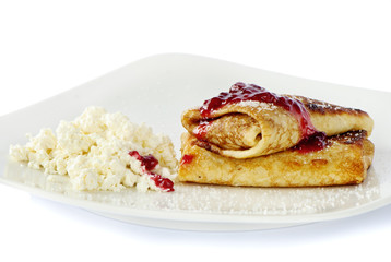 Pancakes isolated on white
