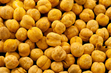 Roasted and salted chickpea  closeup background