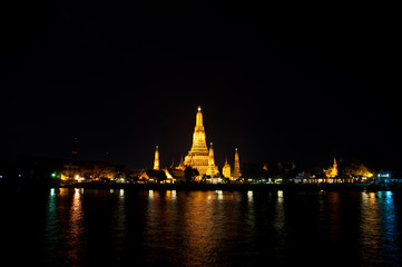 Wat Arun Temple night  in thailand