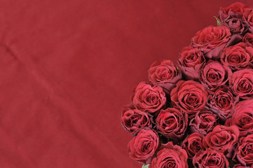 Rosenstrauß vor rot