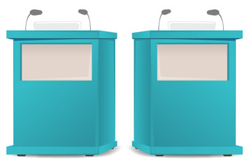 two podiums isolated on white background