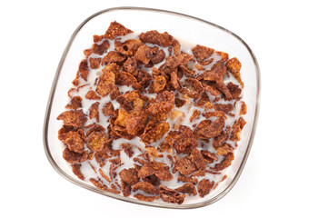 Corn flakes al cioccolato con latte